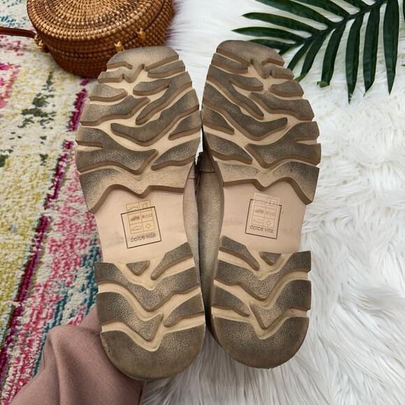 Dolce Vita Neutral Minimalist Chunky Platform Elias Dune Suede Leather Loafers 9 - Picture 8 of 9